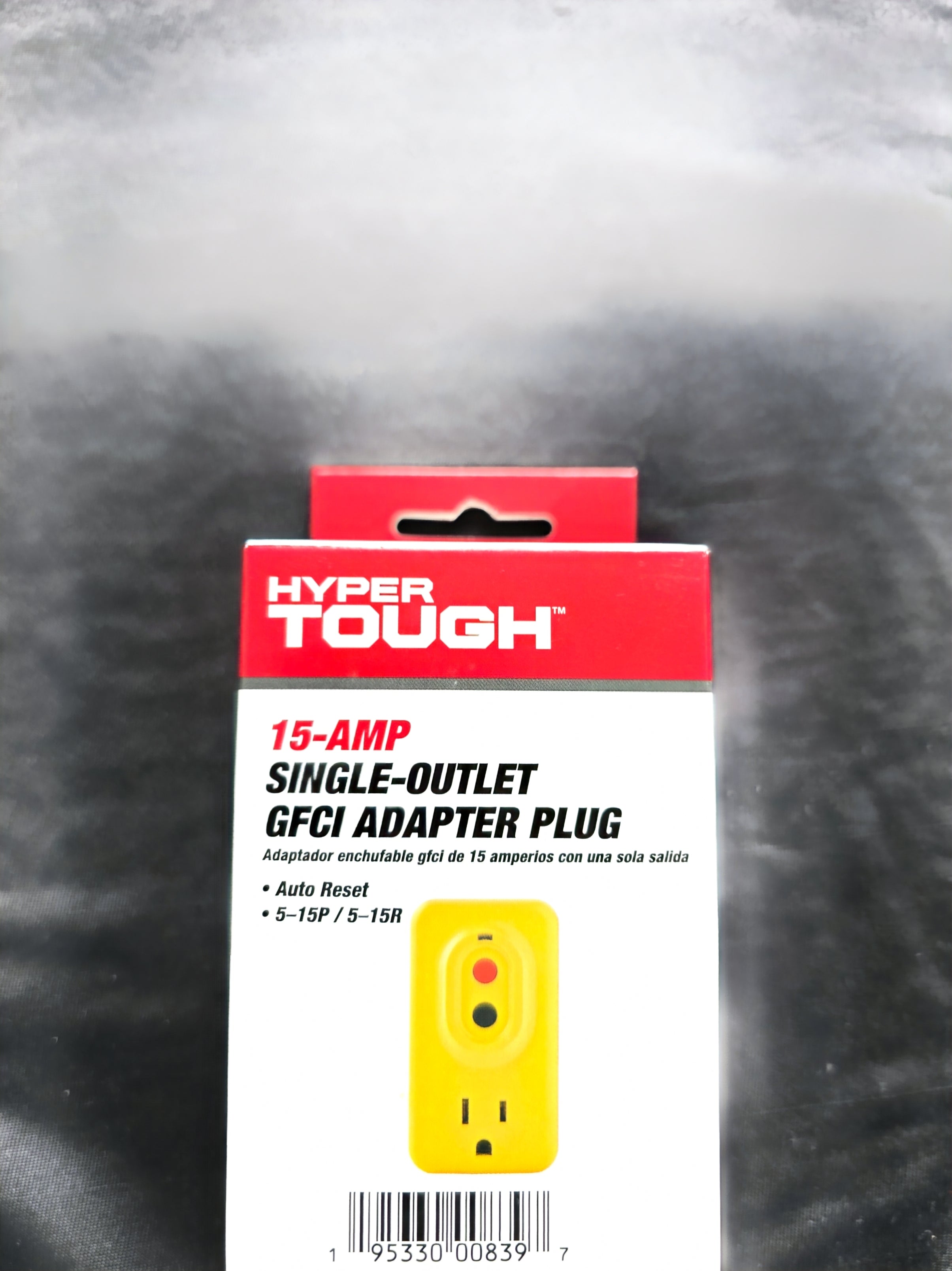 Hyper Tough 15-Amp Single-Outlet GFCI Adapter Plug with Auto Reset