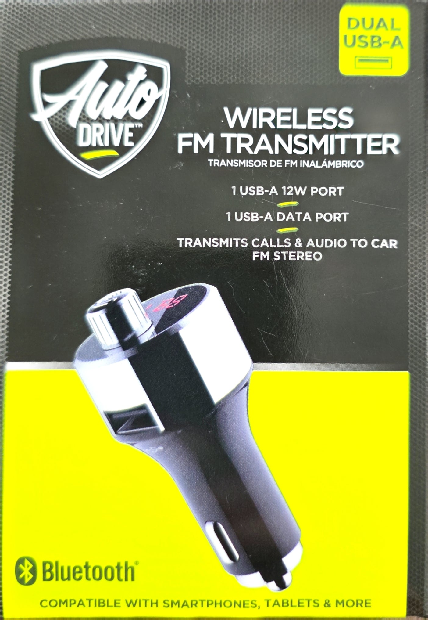 AutoDrive Bluetooth FM Transmitter with Dual USB Charging Ports