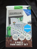 Minecraft 3-Piece Twin Microfiber Sheet Set – Official Bedding