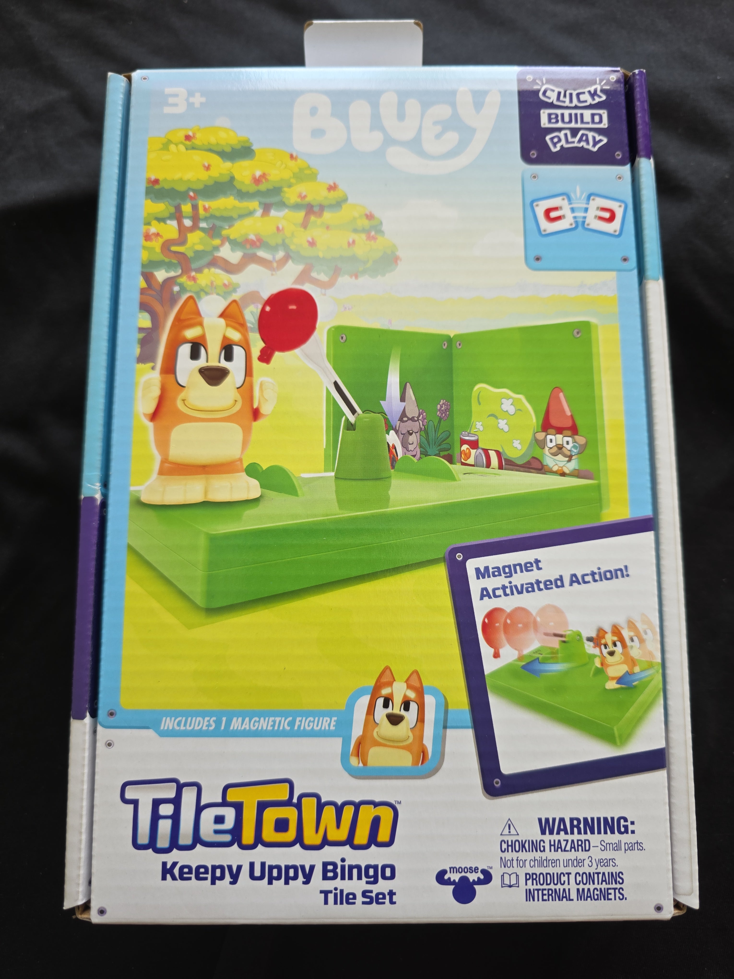 Bluey TileTown Keepy Uppy Bingo Tile Set – Magnetic Action Toy