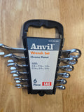 Anvil 6-Piece SAE Combination Wrench Set – Chrome Plated