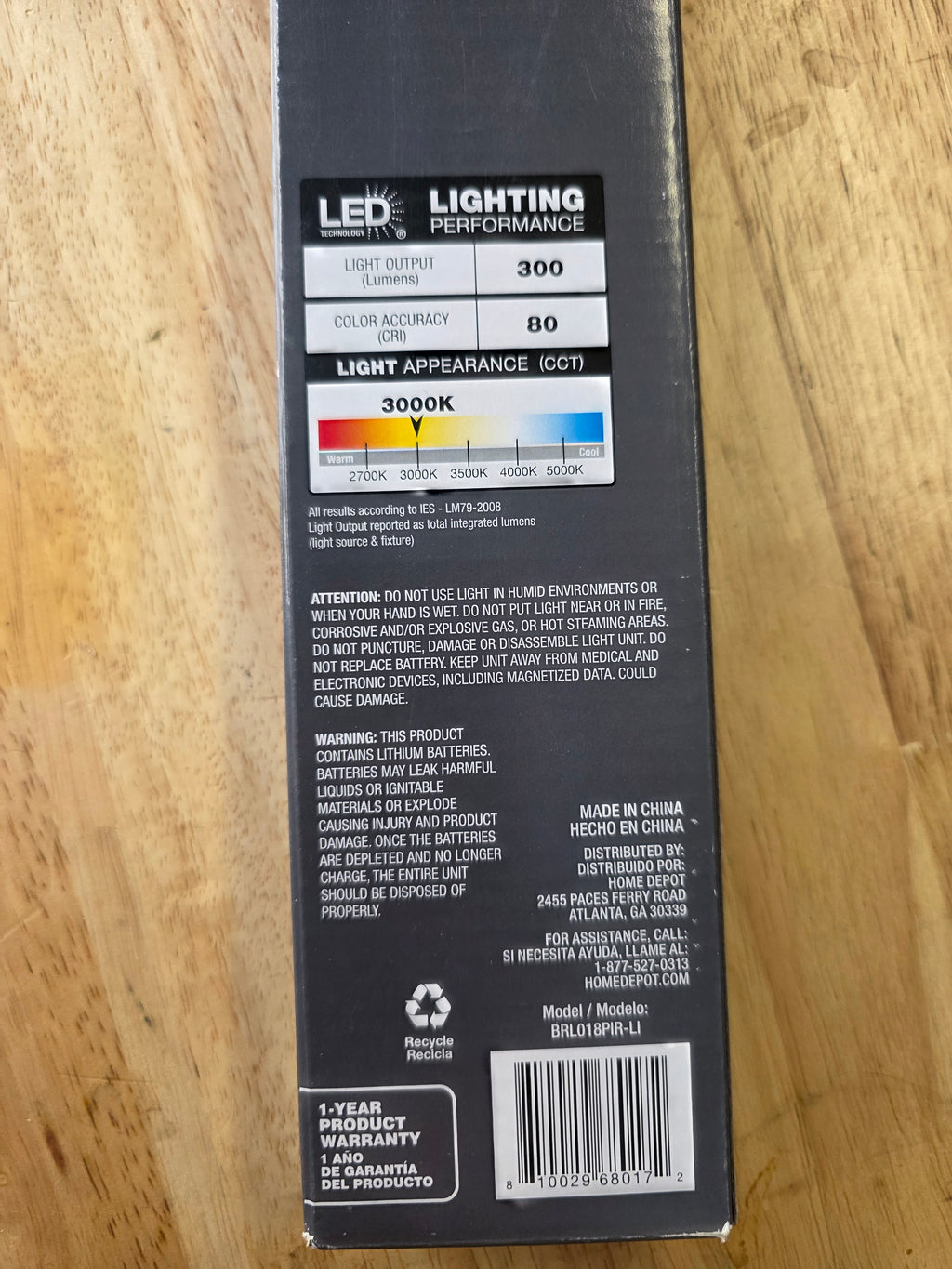 18 in. Rechargeable Dimmable LED Bar Light with Motion Sensor & Adjustable Color Temperature