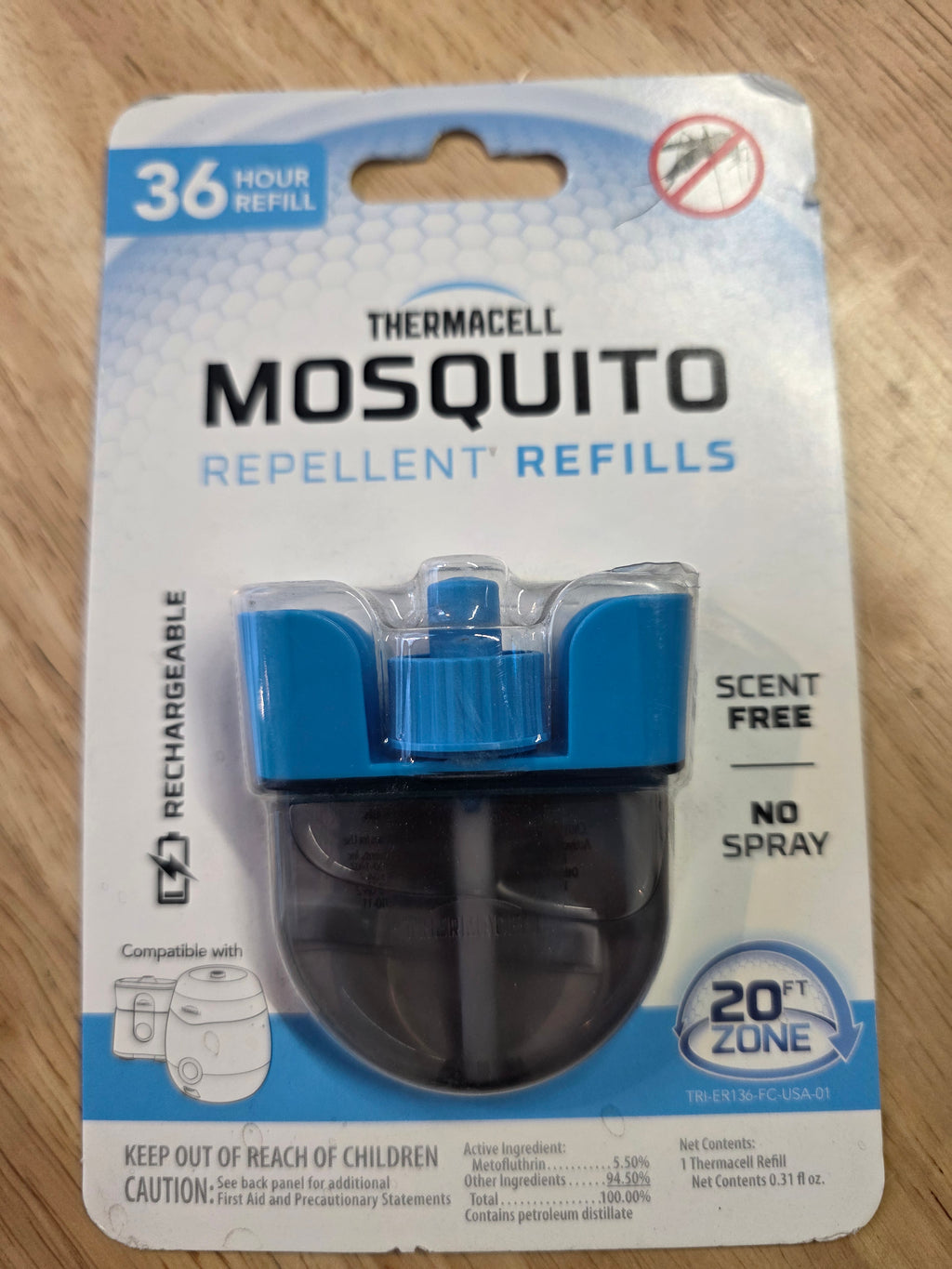 Thermacell Mosquito Repellent Refill – 36-Hour Rechargeable Refill (20 ft Protection)