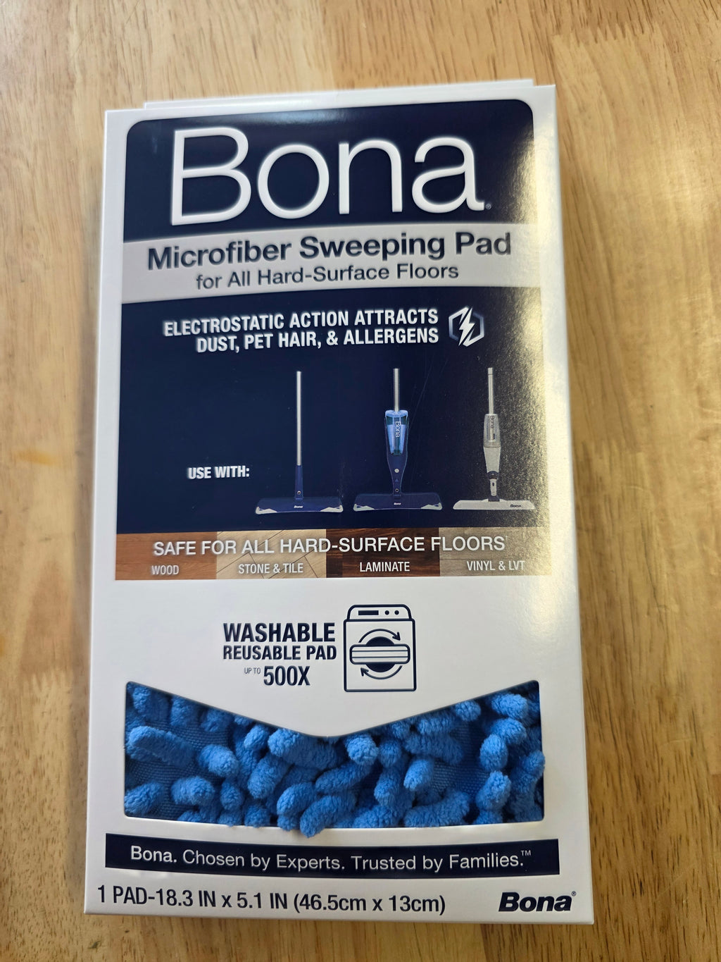 Bona Microfiber Sweeping Pad for All Hard-Surface Floors – Washable & Reusable