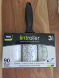 Smart Design Lint Roller Set – 3 Pack with 2 Refills (270 Sheets Total)