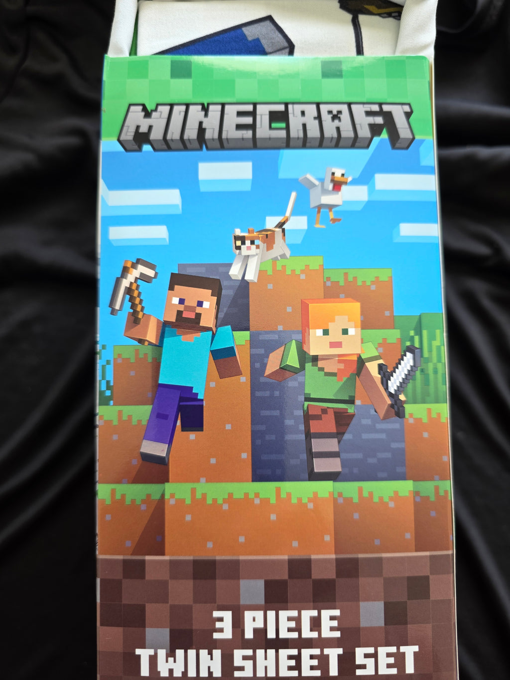 Minecraft 3-Piece Twin Microfiber Sheet Set – Official Bedding