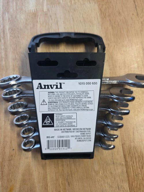 Anvil 6-Piece SAE Combination Wrench Set – Chrome Plated